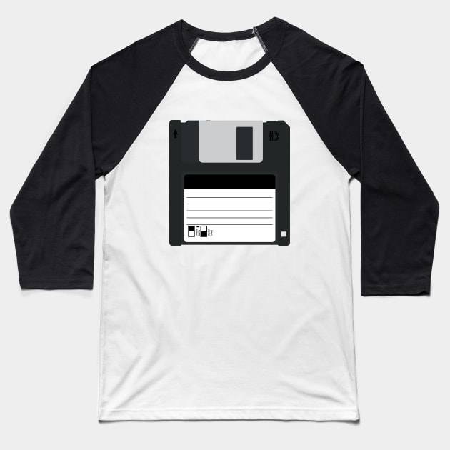 Floppy Disk Baseball T-Shirt by rheyes